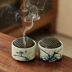 Hand-Painted Blue & White Porcelain Incense Burner | Chinese Landscape Ceramic Censer | Multiple Auspicious Designs | Zenith Censer