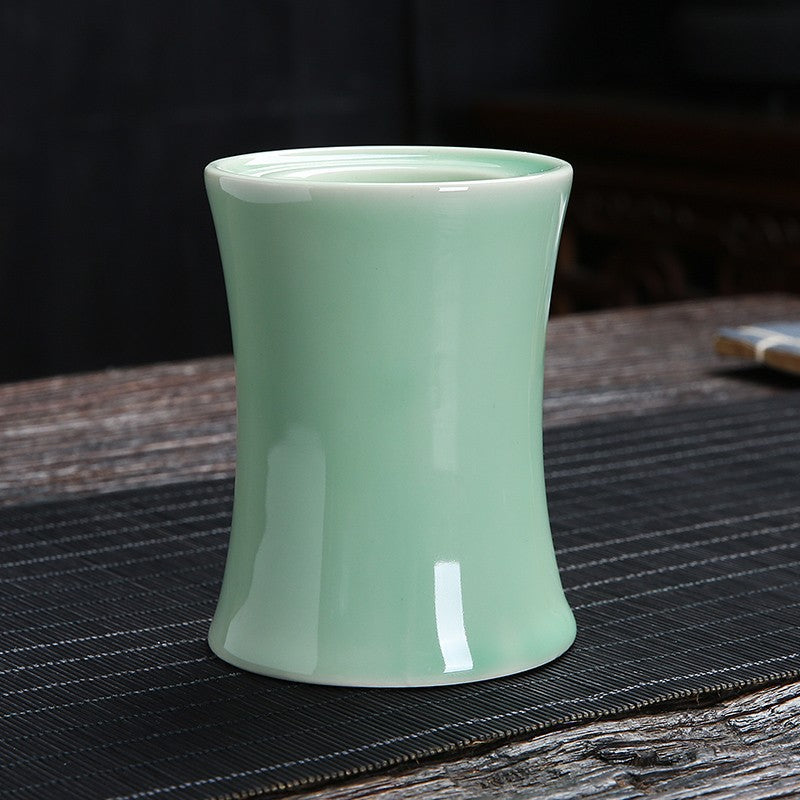 Electric Portable Incense Heater | Rechargeable Ceramic Warmer for Powder Incense | Celadon/White/Mustard Green | Zenith Censer