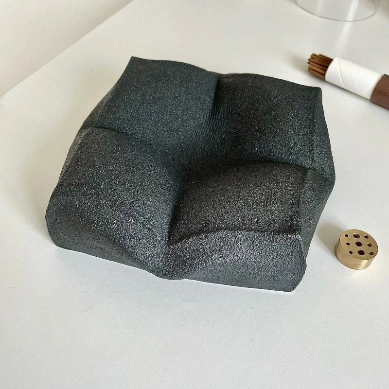 Handmade Wabi-Sabi Ceramic Incense Holder & Tray | Zen Meditation, Tea Room & Jewelry Dish | Zenith Censer