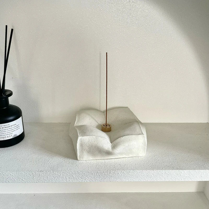 Handmade Wabi-Sabi Ceramic Incense Holder & Tray | Zen Meditation, Tea Room & Jewelry Dish | Zenith Censer