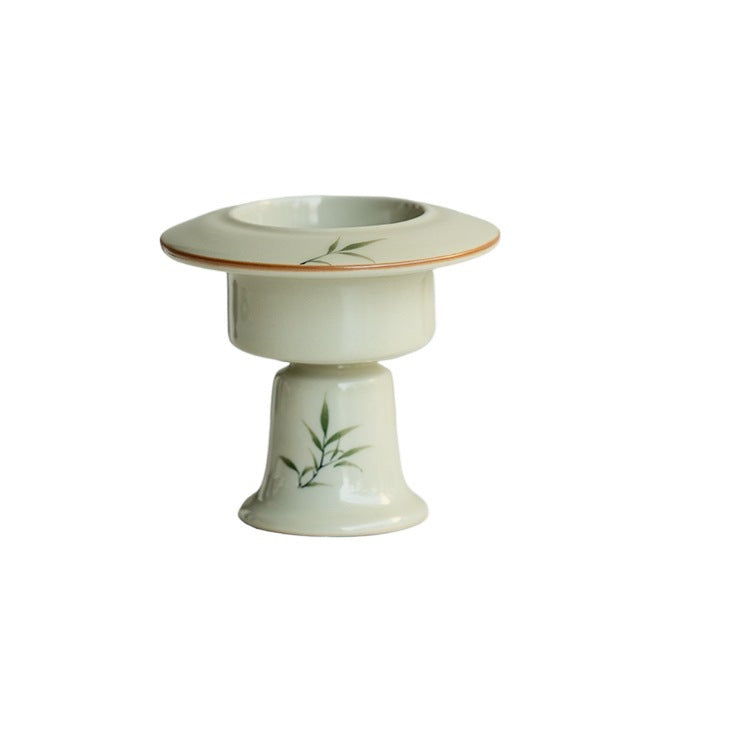 Hand-Painted Ash Glaze Travel Censer Set | Portable Incense Altar with 9-Hole Holder | Classical Chinese Design | Zenith Censer