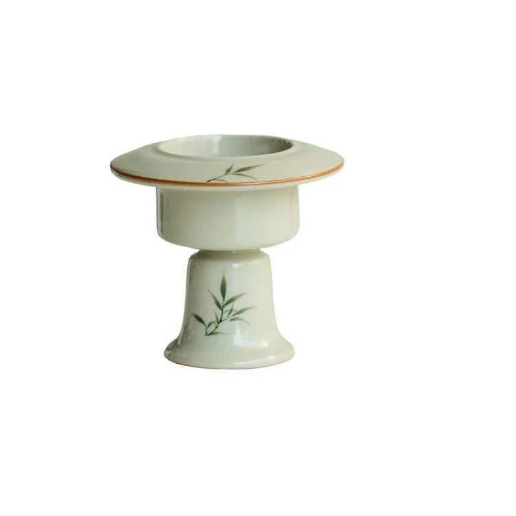 Hand-Painted Ash Glaze Travel Censer Set | Portable Incense Altar with 9-Hole Holder | Classical Chinese Design | Zenith Censer