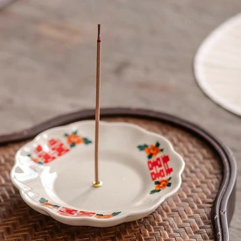 Double Happiness Ceramic Incense Holder Series | ‘Joyful Moments’ Altar Pieces for Home Entryway | Zenith Censer