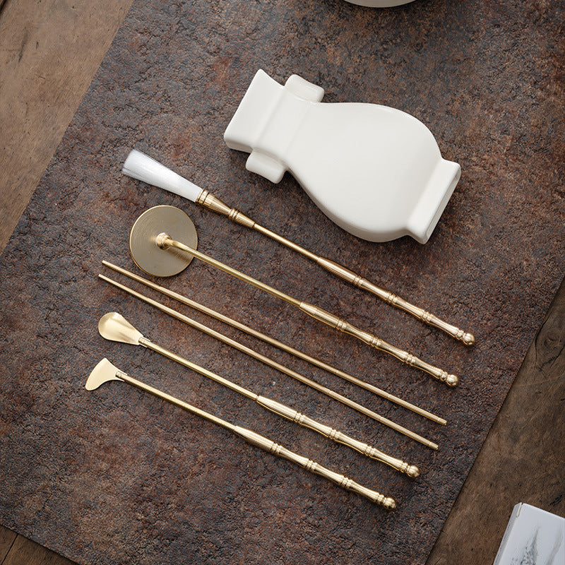 White Porcelain Incense Seal Starter Kit | Complete Ceremony Set with Tools & Burner | Ritual Gift Box | Zenith Censer