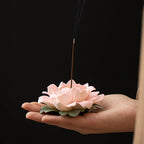 Hand-Sculpted Peony Ceramic Incense Holder | 3D Floral Art Piece for Home & Tea Room | Zenith Censer