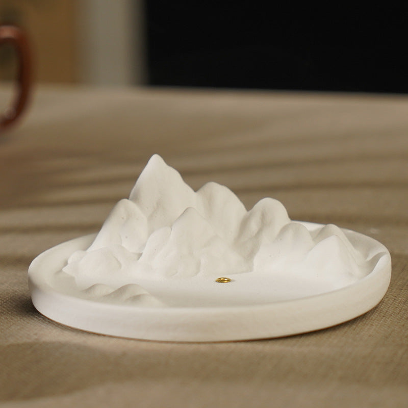 A Thousand Miles of Mountains Plaster Incense Holder | Hand-Carved Incense Tray & Altar Art | Minimalist Zen | Zenith Censer