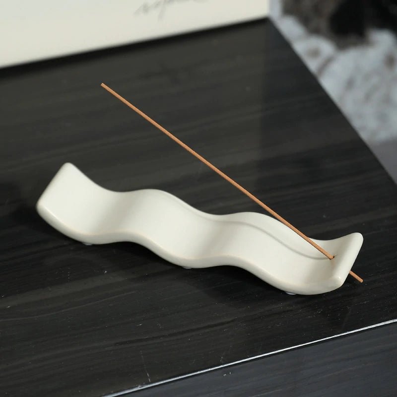 Minimalist Angular Ceramic Incense Holder | Modern Incense Stand & Desk Sculpture | 4 Neutral Tones | Zenith Censer