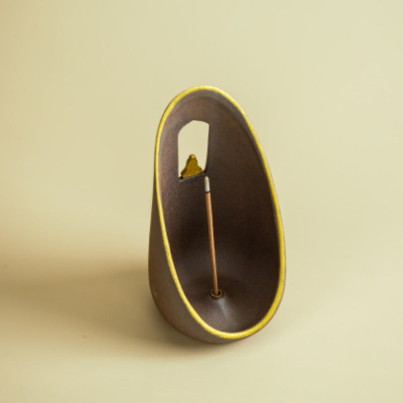 Dunhuang Formless Buddha Ceramic Incense Holder | Wabi-Sabi Zen Incense Stand | Handcrafted Altar Art | Zenith Censer