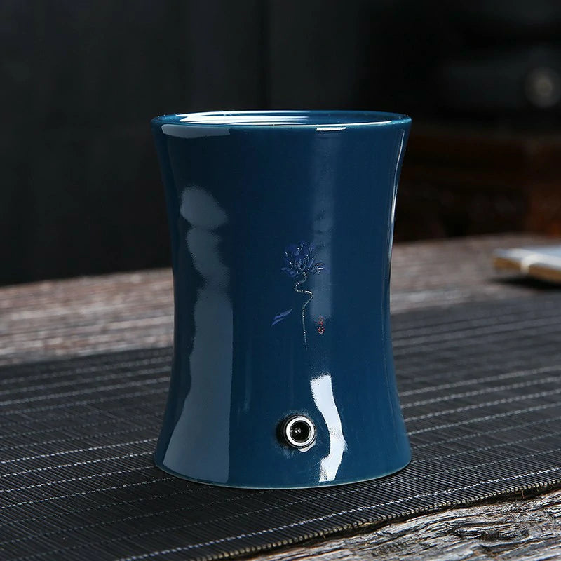 Electric Portable Incense Heater | Rechargeable Ceramic Warmer for Powder Incense | Celadon/White/Mustard Green | Zenith Censer