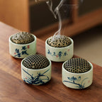 Hand-Painted Blue & White Porcelain Incense Burner | Chinese Landscape Ceramic Censer | Multiple Auspicious Designs | Zenith Censer