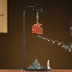 Chinese Reverse-Flow Incense Burner Set | Waterfall Smoke Ceremony with Auspicious Designs | Includes Cones | Zenith Censer
