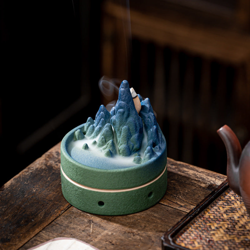 Handmade Ceramic ‘Thousand Miles’ Incense Burner | 3-in-1 Reversing/Coil/Stick Altar Piece | Zen Meditation & Home Decor