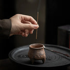 Aged Clay Tripod Incense Burner, Small | Vintage Incense Holder for Tea Ceremony & Meditation | Hand-Finished Ceramic | Zenith Censer