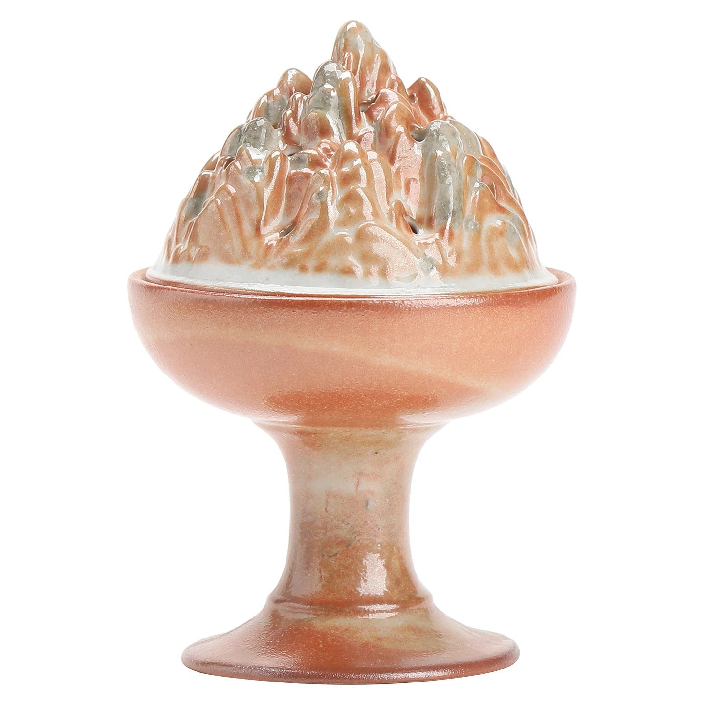 Handmade Ceramic Bosan Incense Burner - Zenith Censer Shino Ware Style Tall/Short Stool Censer | Chinese Meditation Incense Tool for Agarwood, Sandalwood & Coil Incense