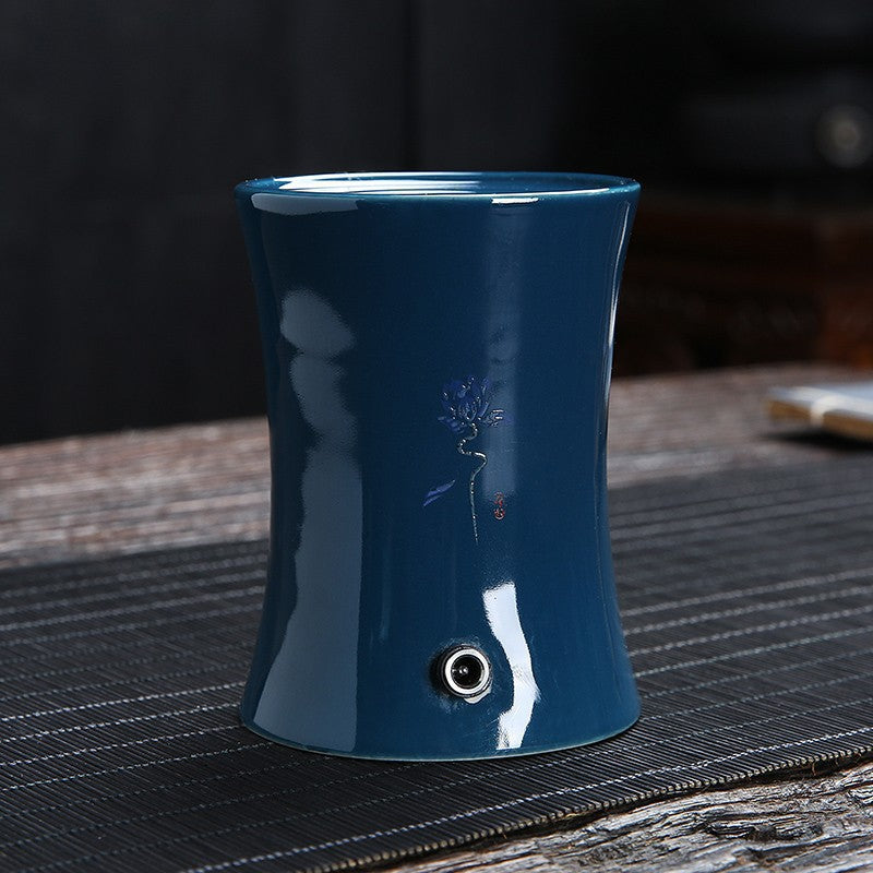 Electric Portable Incense Heater | Rechargeable Ceramic Warmer for Powder Incense | Celadon/White/Mustard Green | Zenith Censer