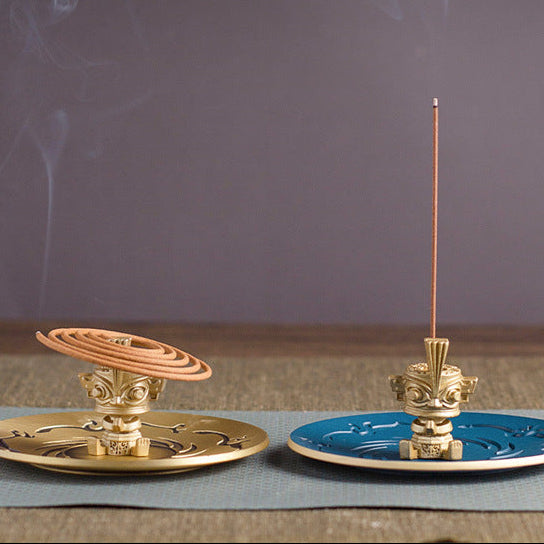 Sanxingdui Bronze Figure Incense Burner | Ancestral-Inspired Standing Incense Holder with Premium Incense | Zenith Censer