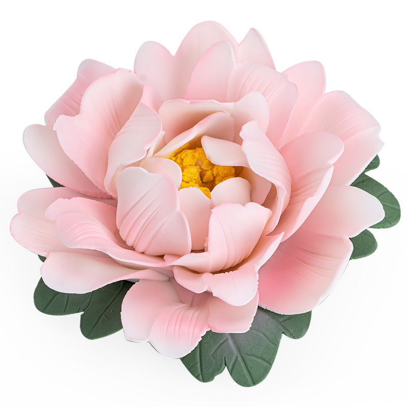 Hand-Sculpted Peony Ceramic Incense Holder | 3D Floral Art Piece for Home & Tea Room | Zenith Censer