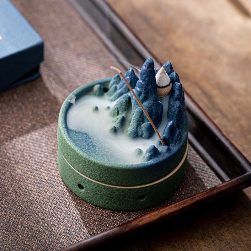 Handmade Ceramic ‘Thousand Miles’ Incense Burner | 3-in-1 Reversing/Coil/Stick Altar Piece | Zen Meditation & Home Decor