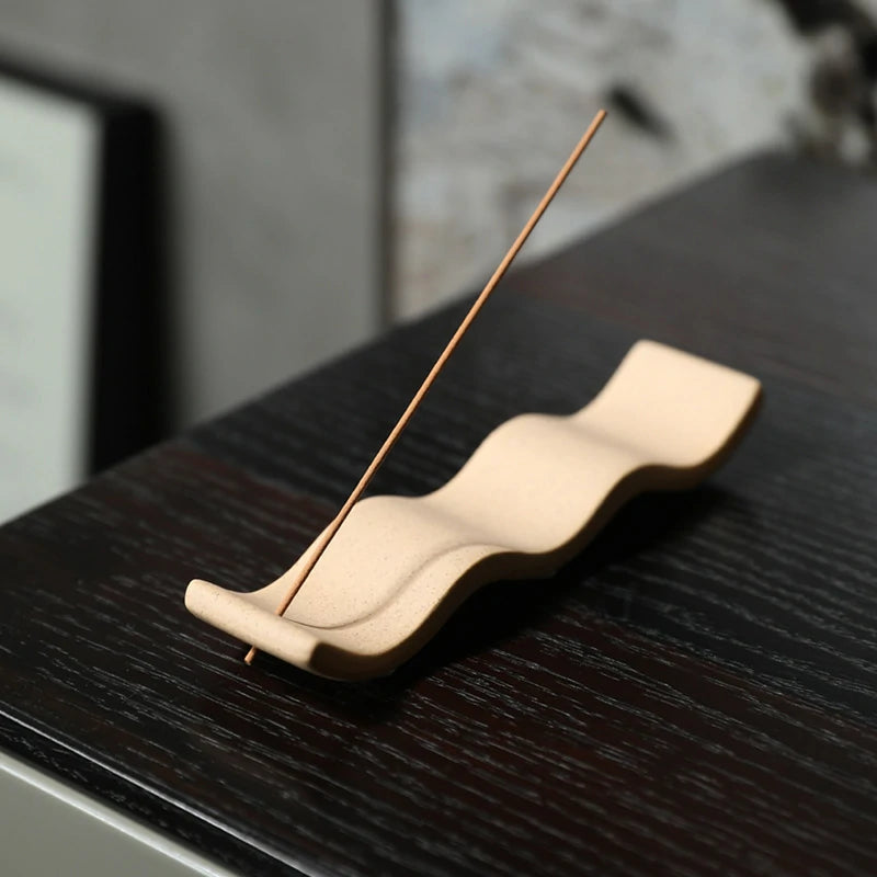 Minimalist Angular Ceramic Incense Holder | Modern Incense Stand & Desk Sculpture | 4 Neutral Tones | Zenith Censer