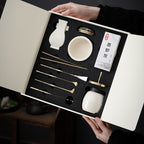 White Porcelain Incense Seal Starter Kit | Complete Ceremony Set with Tools & Burner | Ritual Gift Box | Zenith Censer