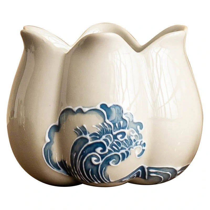 Hand-Carved Wave ‘Unfolding’ Incense Burner | 3D Ceramic Art Piece & Incense Holder | Modern Zen | Zenith Censer