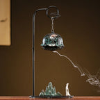 Chinese Reverse-Flow Incense Burner Set | Waterfall Smoke Ceremony with Auspicious Designs | Includes Cones | Zenith Censer