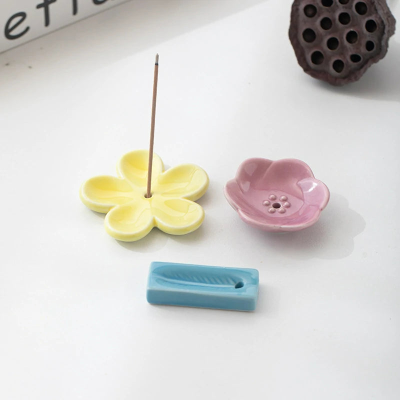 Modular Ceramic Incense Holder Set - Handmade Mini Incense Stand, Ash Catcher | Gift for Meditation, Zen Desk & Tea Ceremony | Zenith Censer