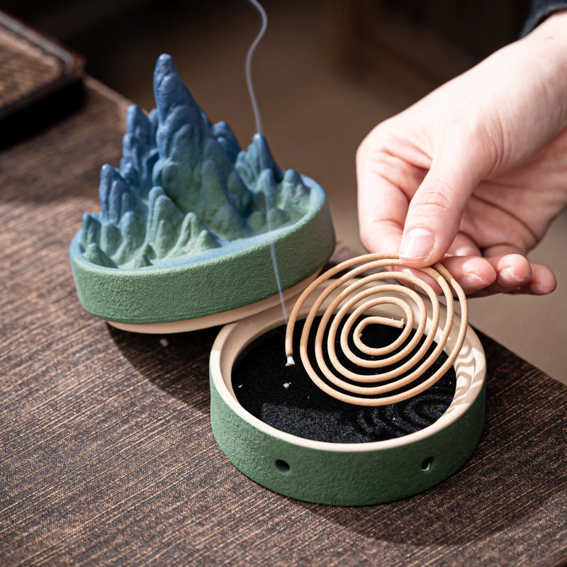 Handmade Ceramic ‘Thousand Miles’ Incense Burner | 3-in-1 Reversing/Coil/Stick Altar Piece | Zen Meditation & Home Decor