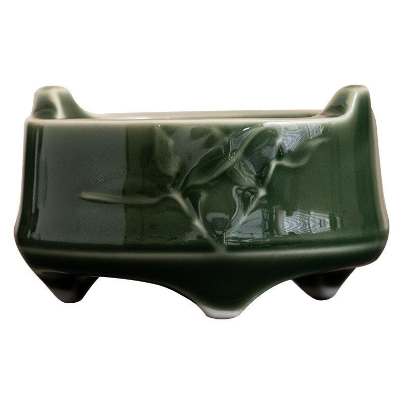 Bamboo Rhyme Ceramic Incense Burner | Modern Tri-Leg Censer for Stick & Coil Incense | Zen Home Decor | Zenith Censer