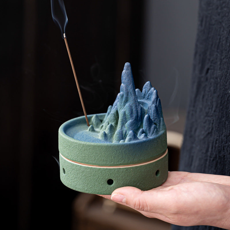 Handmade Ceramic ‘Thousand Miles’ Incense Burner | 3-in-1 Reversing/Coil/Stick Altar Piece | Zen Meditation & Home Decor