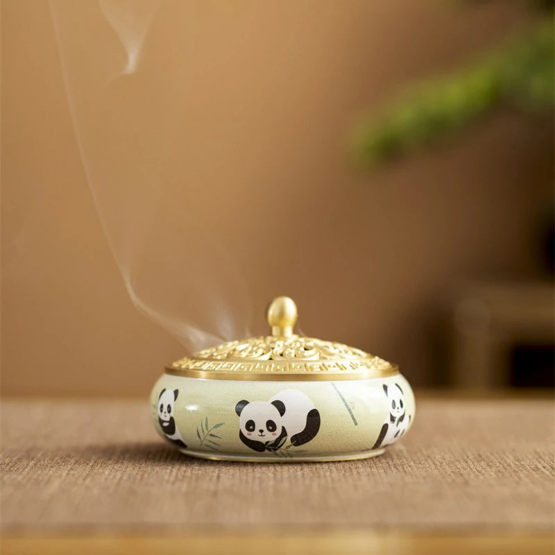 Hand-Painted Brass Incense Burner | Lotus Pattern Censer for Incense Ceremony & Meditation | Zenith Censer
