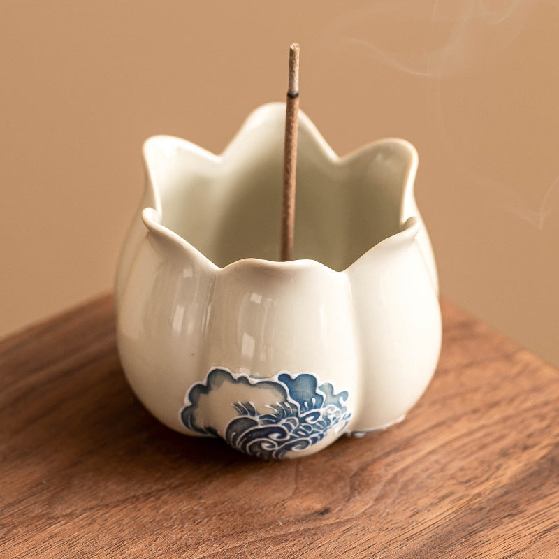 Hand-Carved Wave ‘Unfolding’ Incense Burner | 3D Ceramic Art Piece & Incense Holder | Modern Zen | Zenith Censer