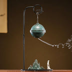 Chinese Reverse-Flow Incense Burner Set | Waterfall Smoke Ceremony with Auspicious Designs | Includes Cones | Zenith Censer