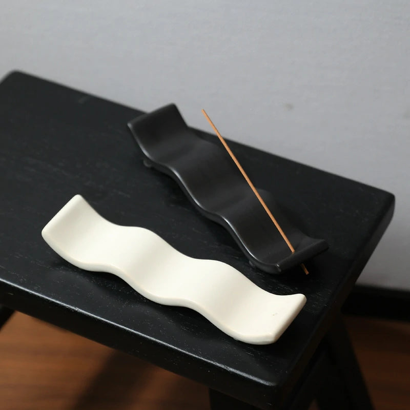Minimalist Angular Ceramic Incense Holder | Modern Incense Stand & Desk Sculpture | 4 Neutral Tones | Zenith Censer