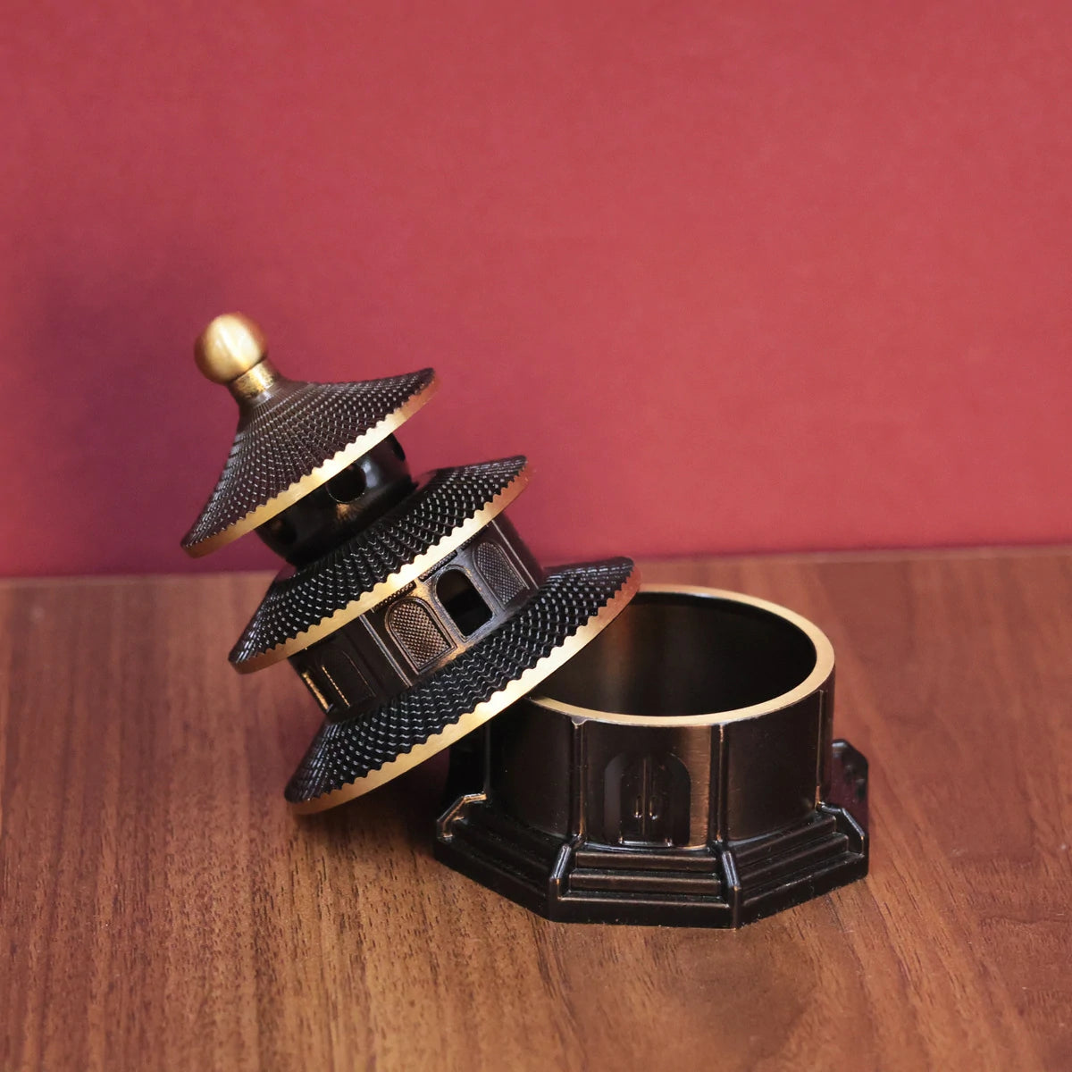 Brass Temple of Heaven Incense Burner | Handcrafted Mini Censer for Altar, Meditation & Home Decor | Zenith Censer