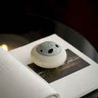 Rustic Stoneware Incense Burner with Iron Bloom & Carved Clouds | Indigo Glaze Vintage Censer | Small Altar Centerpiece | Zenith Censer