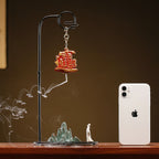 Chinese Reverse-Flow Incense Burner Set | Waterfall Smoke Ceremony with Auspicious Designs | Includes Cones | Zenith Censer