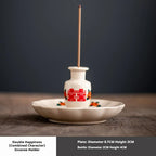 Double Happiness Ceramic Incense Holder Series | ‘Joyful Moments’ Altar Pieces for Home Entryway | Zenith Censer