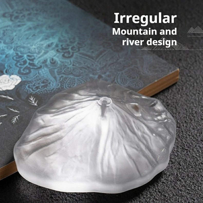 Frosted Crystal Glass Fuji Mountain Incense Holder | Zen Meditation Altar Tool & Home Decor | Zenith Censer