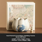 Hand-Carved Wave ‘Unfolding’ Incense Burner | 3D Ceramic Art Piece & Incense Holder | Modern Zen | Zenith Censer